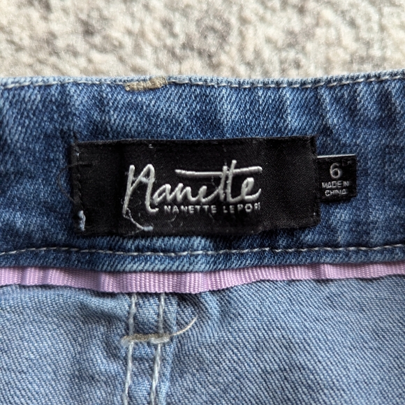 Nanette Lepore jean denim skirt women's size 6 distressed frayed hem destroyed - Picture 5 of 8